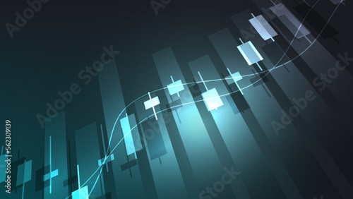 Economy and finance background concept. financial business statistics stock market candlesticks and bar chart