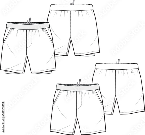 2 in 1 shorts drawing,sportswear