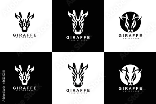Giraffe Logo Design  Giraffe Head Vector Silhouette  High Neck Animal  Zoo  Tattoo Illustration  Product Brand