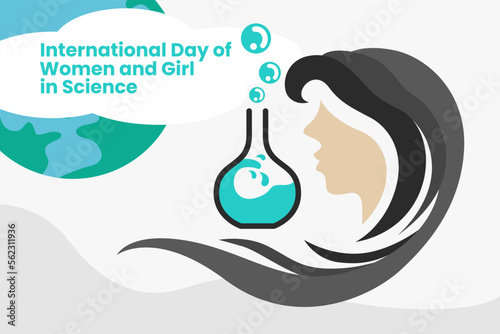 Illustration vector graphic of international day of women and girls in science