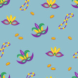 Seamless pattern Mardi Gras carnival. Design for fabric, textile, wallpaper, packaging.	