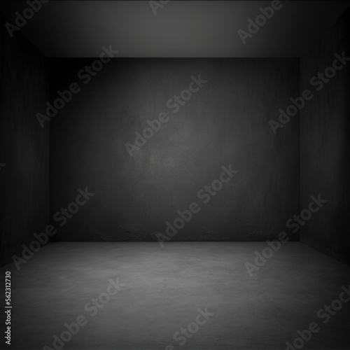 black cement wall studio background.Generative AI