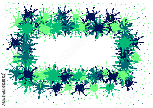 Rectangular frame of vector colorful blots for your design - banner, invitation, flyer, business card.