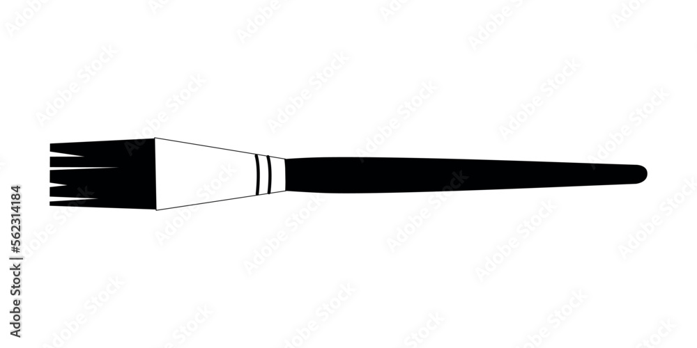 Flat vector painting tools in childish style. Hand drawn art supplies, paint brushes for acrylic, gouache silhouettes Flat vector painting tools in childish style. Hand drawn art supplies, paint brushes for acrylic, gouache silhouettes
