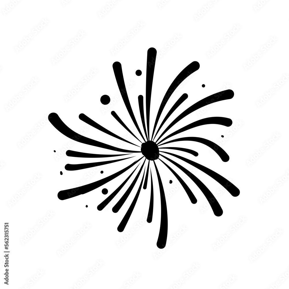 Flat New Year Fireworks Flat New Year Fireworks