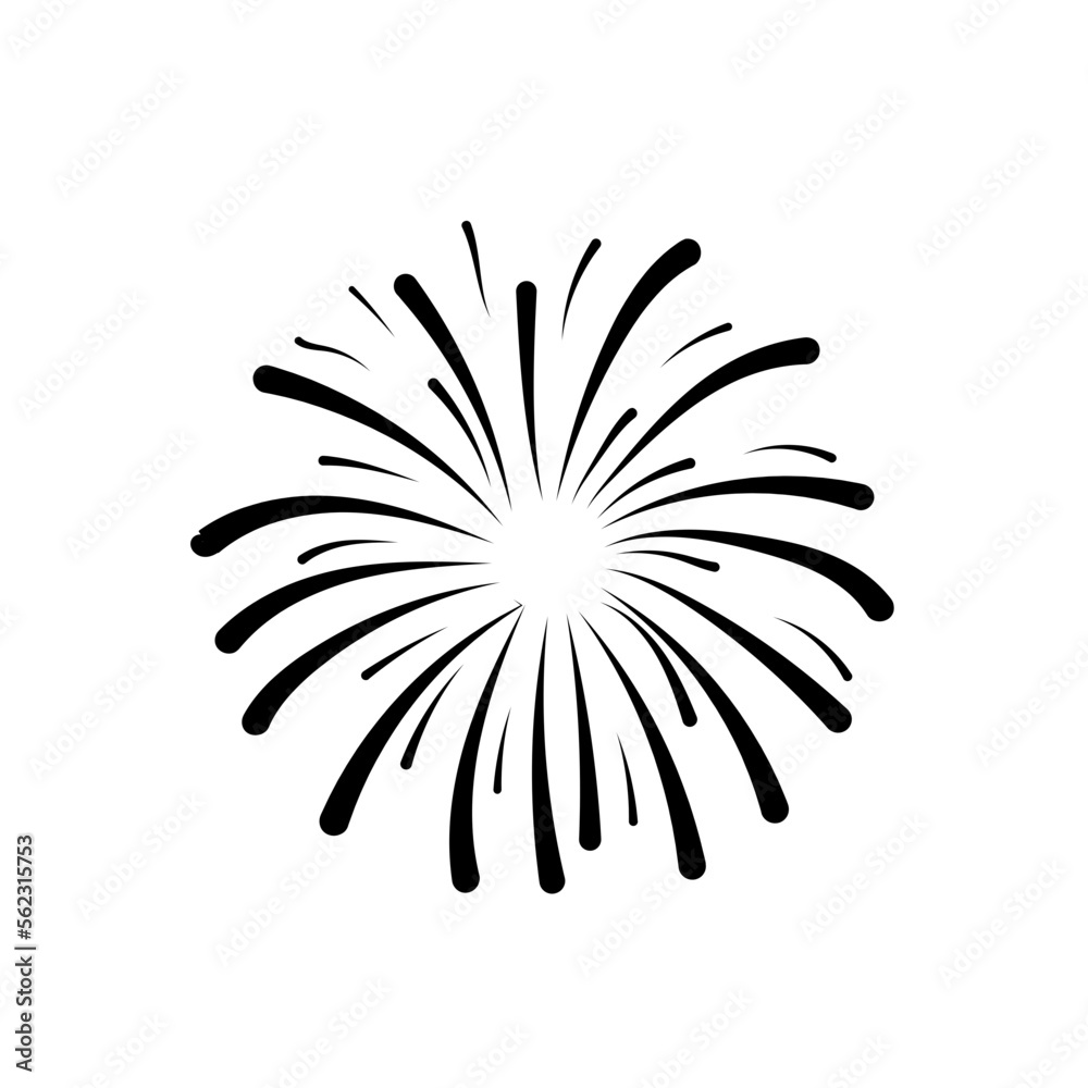 Flat New Year Fireworks Flat New Year Fireworks