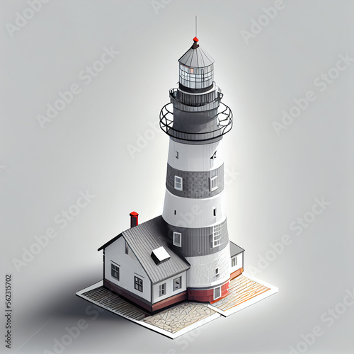 Model of lighthaus 3d, isometric photo