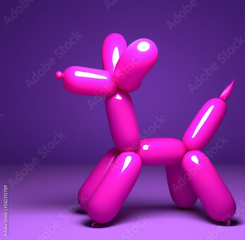 3d render of a pink balloon