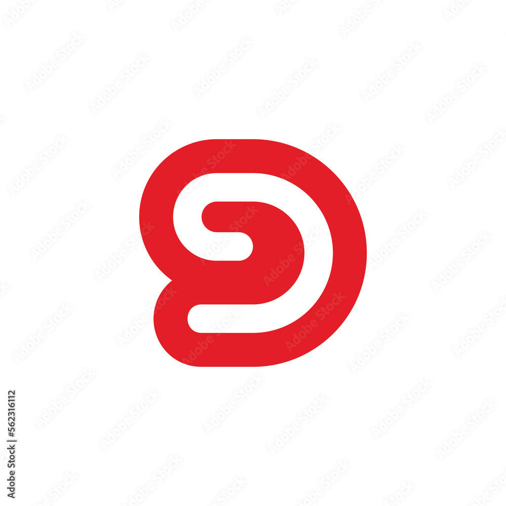 letter d curves outline simple logo vector letter d curves outline simple logo vector