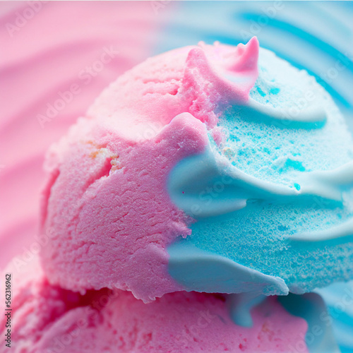 bubblegum cotton candy ice cream - Generative AI photo