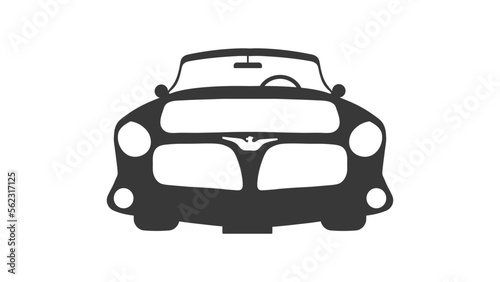 Retro car silhouette  front view