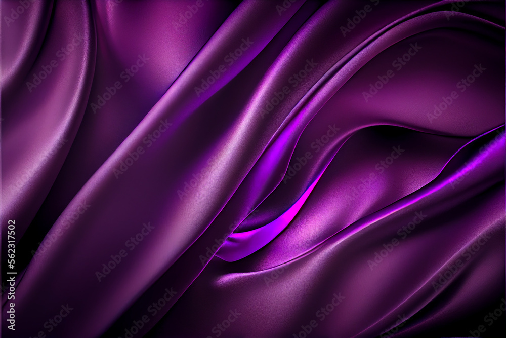 Fototapeta premium Purple Silk satin background. generative ai