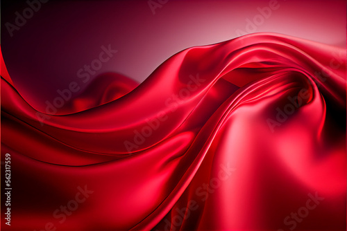 Red Silk satin background. generative ai