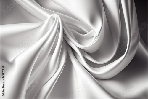 White Silk satin background. generative ai