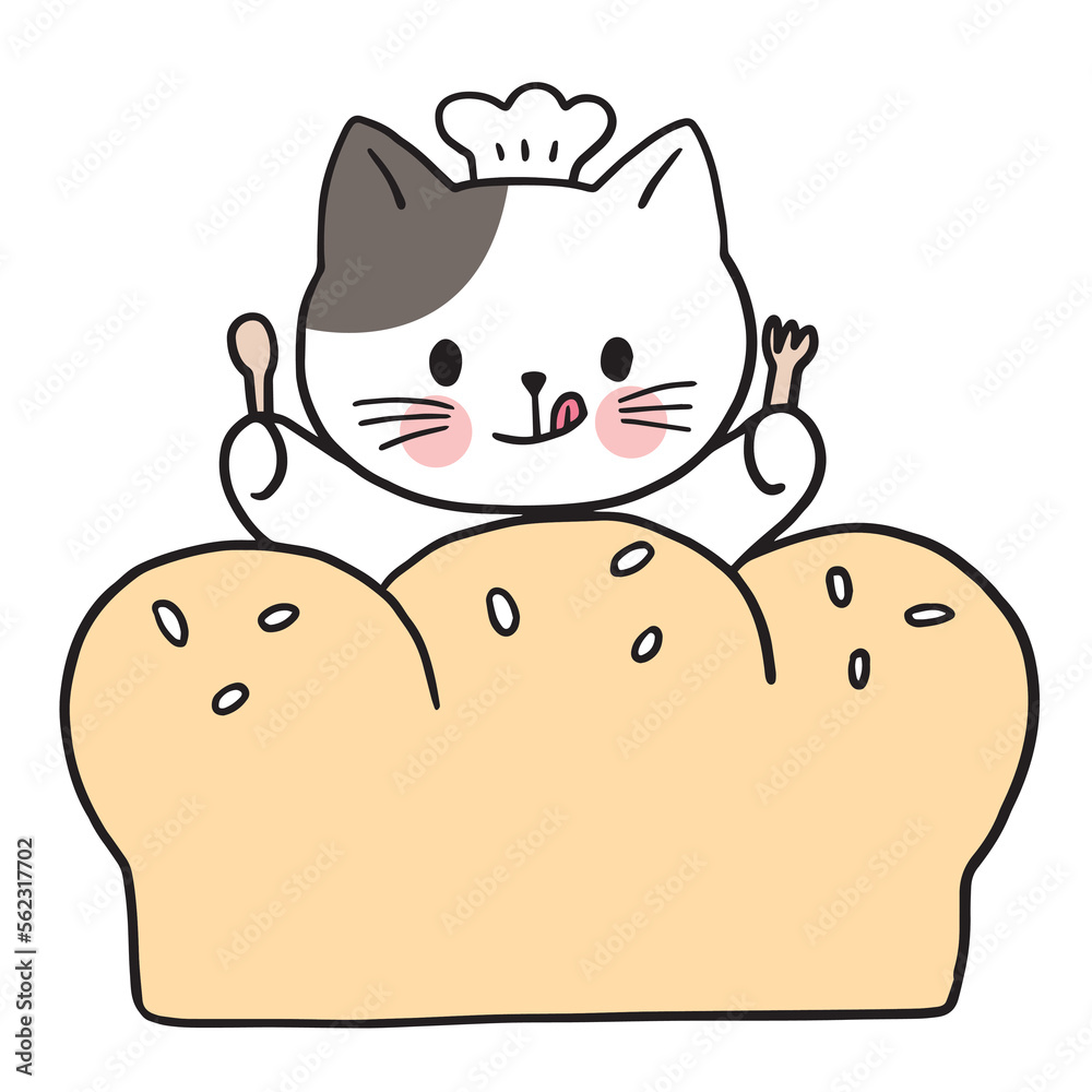 Cartoon cute character white cat vector. Cartoon cute character white cat vector.