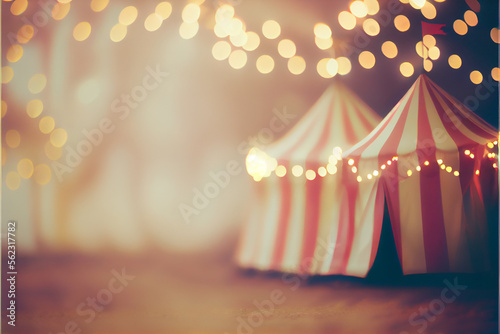 Cute circus scene background. generative ai photo