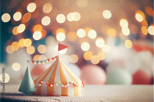 Cute circus scene background. generative ai