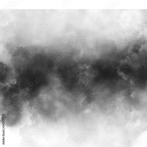 Cloud, fog, or smoke isolated on transparent background. Royalty high-quality free stock PNG image of white cloudiness, clouds, mist or smog overlays on transparent backgrounds for design