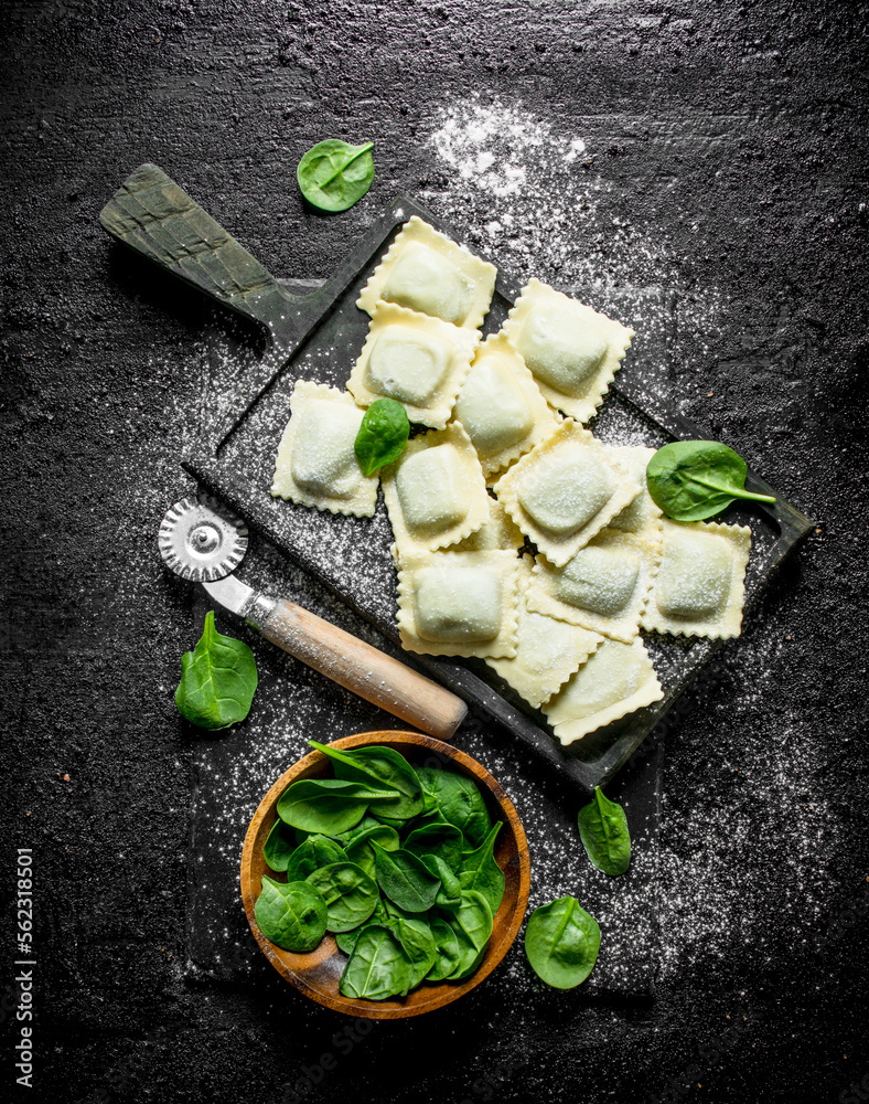 Raw Ravioli with spinach. Raw Ravioli with spinach.