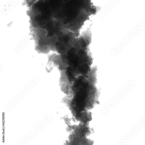 Abstract black puffs of smoke swirl overlay on transparent background pollution. Royalty high-quality free stock PNG image of smoke overlays on transparent background. Black smoke swirls fragments