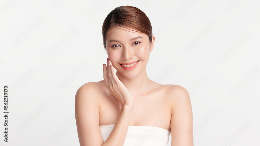 Beautiful young asian woman with clean fresh skin on white background, Face care, Facial treatment, Cosmetology, beauty and spa, Asian women portrait. Beautiful young asian woman with clean fresh skin on white background, Face care, Facial treatment, Cosmetology, beauty and spa, Asian women portrait.