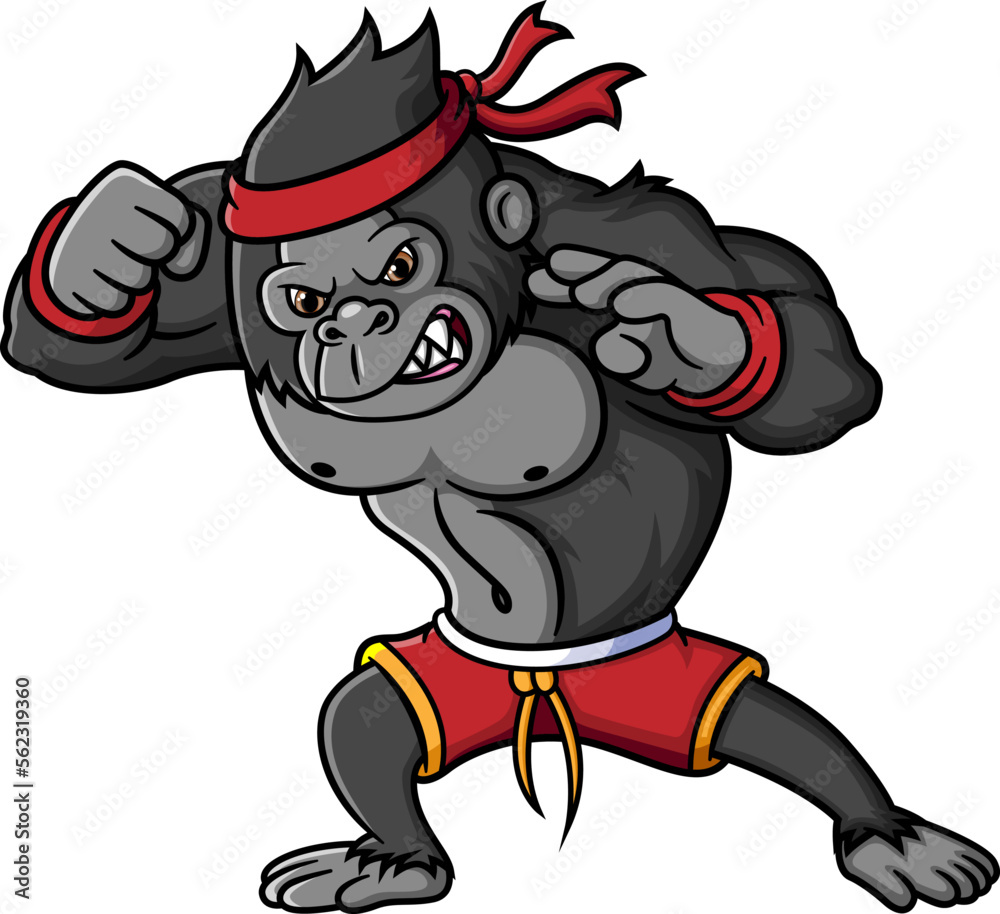 Angry Gorilla fighter cartoon character Angry Gorilla fighter cartoon character