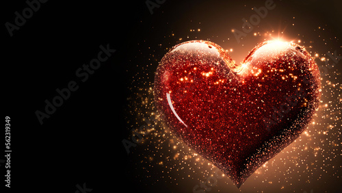 Red Glittery Heart Shape.