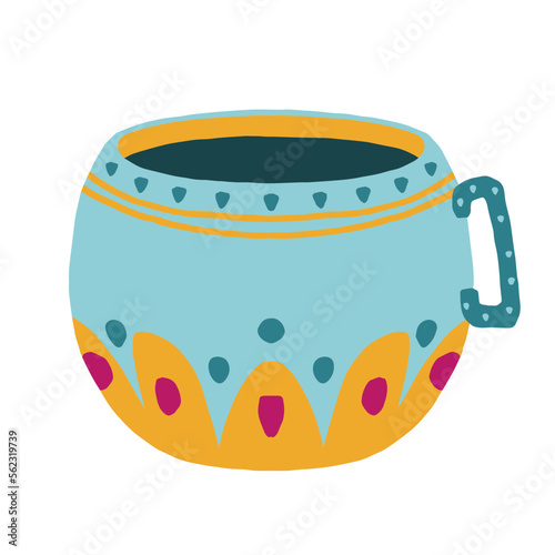 Hand drawn vector cup with tea or coffee