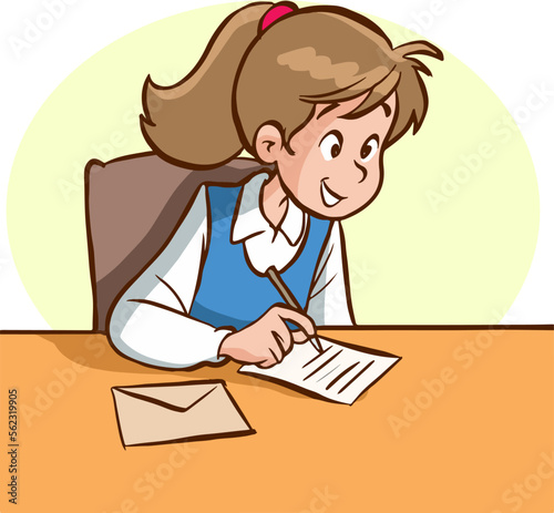  students studying in the classroom cartoon vector