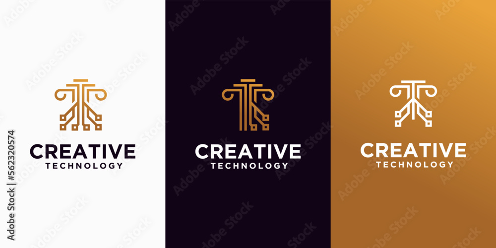 technology law logo, legal sign symbol logo, lawyer, technology law firm in golden color