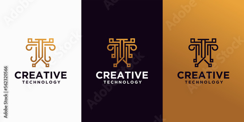 technology law logo, legal sign symbol logo, lawyer, technology law firm in golden color