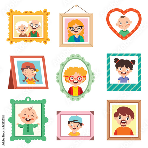 Flat Drawing Of Various Photo Frames