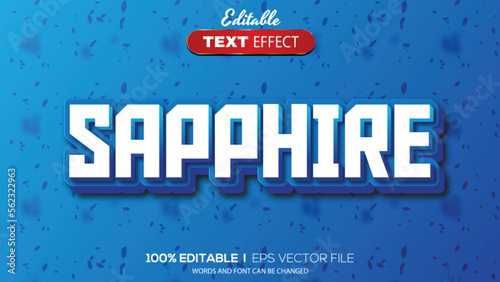 3D editable text effect sapphire theme