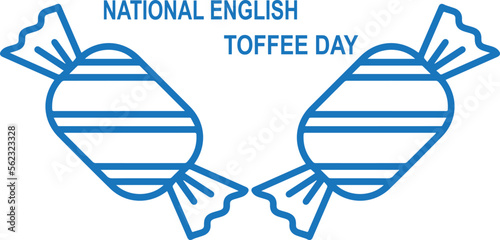 National English Toffee Day, celebrate English Toffee Day blue vector