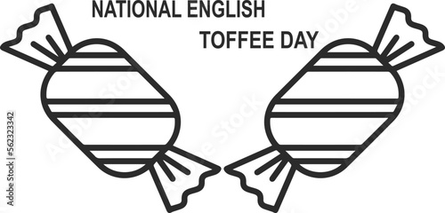 National English Toffee Day, celebrate English Toffee Day black vector