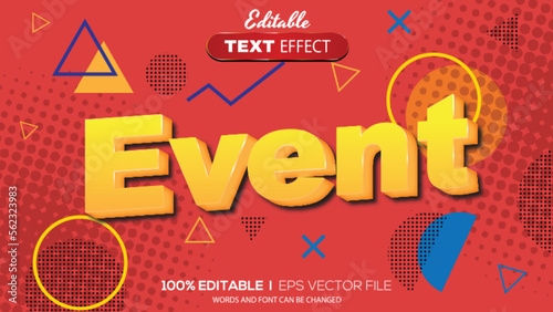 3D editable text effect event theme