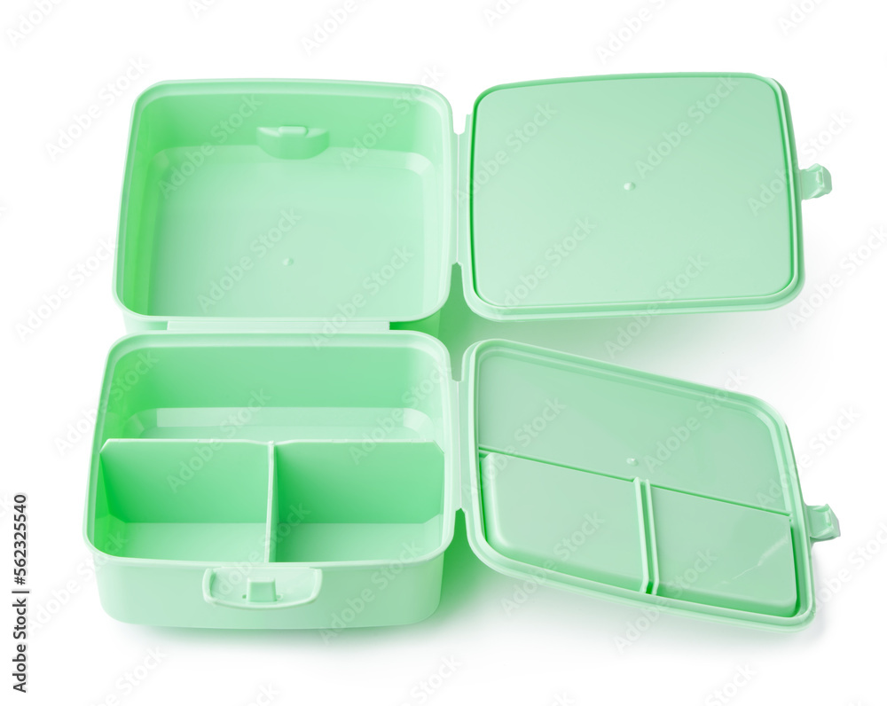 Plastic lunch box isolated on white background Plastic lunch box isolated on white background