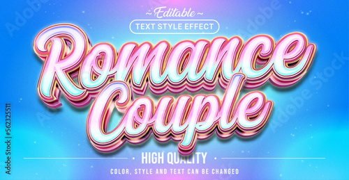 Editable text style effect - Romance Couple text style theme.