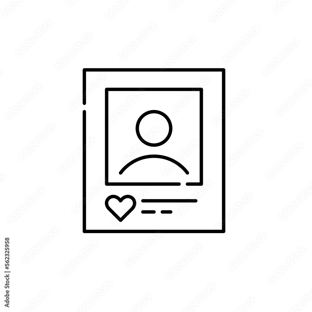 Social media user avatar. Pixel perfect, editable stroke icon Social media user avatar. Pixel perfect, editable stroke icon