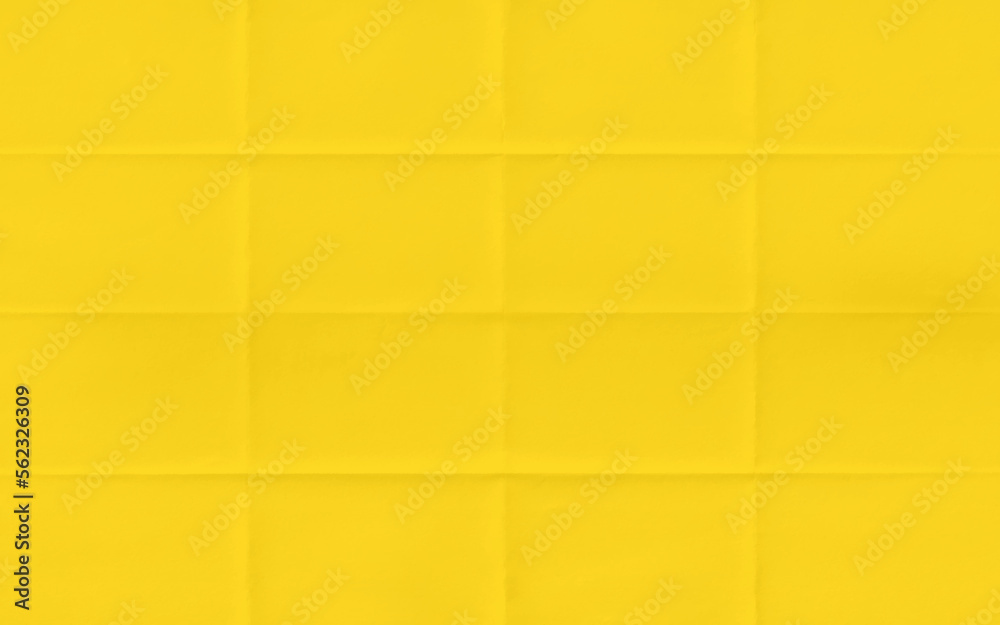 Folded blank posters, Yellow paper sheets with crossing creases top