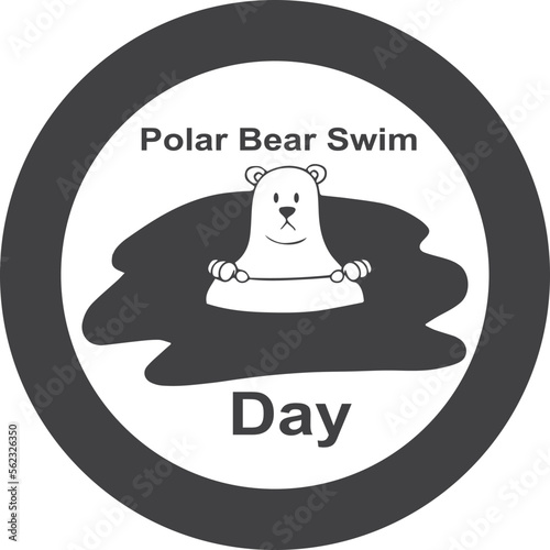 Polar Bear Swim Day, celebrating Polar Bear Swim Day black vector