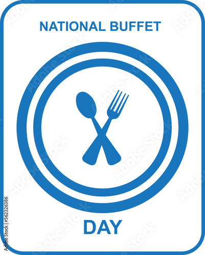 National Buffet Day, celebrate buffet day blue vector