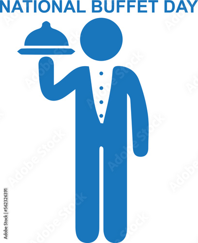 National Buffet Day, celebrate buffet day blue vector