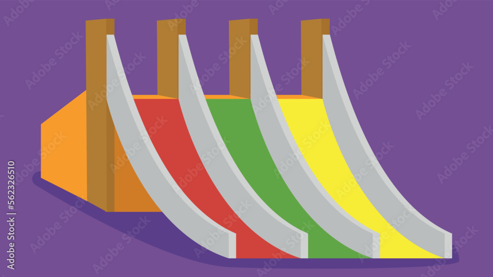 Children's triple slide - vector clipart Children's triple slide - vector clipart
