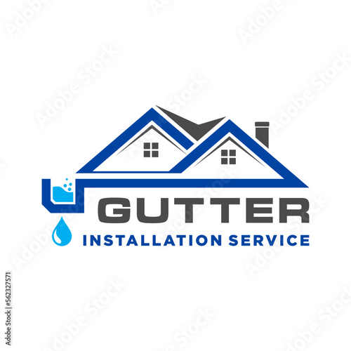 Illustration graphic vector of gutter installation and repair service logo design 
