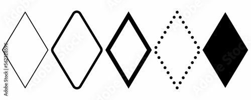 rhombus shape set isolated on white background photo