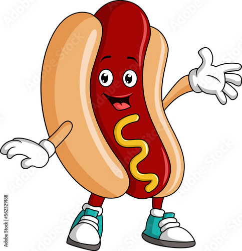 Cute hot dog cartoon mascot character