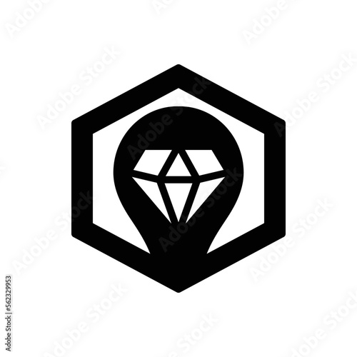 Black solid icon for brilliant 