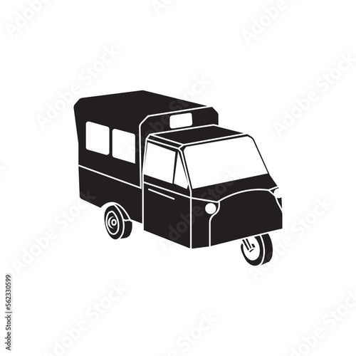 3 wheel motorized rickshaw icon
