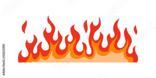 fire and flames in cartoon illustration for design element